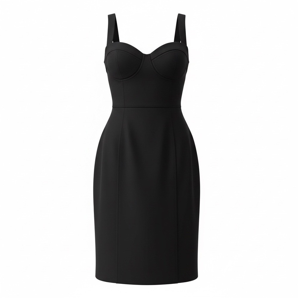 Diane von Furstenberg Black Bustier Sheath Dress Sweetheart Neckline Size 8